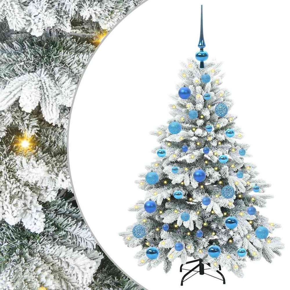 Sapin de noël artificiel avec 150 led blanc 120 cm pe et pvc