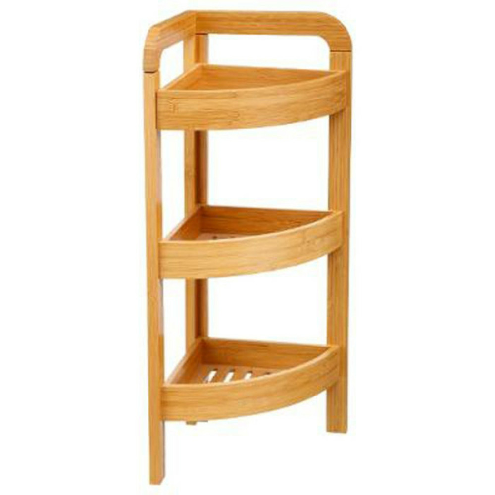 Étagère d'angle 3 niveaux bambou 61cm naturel