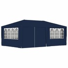 Tente de réception avec parois latérales 4x6 m bleu 90 g/m²