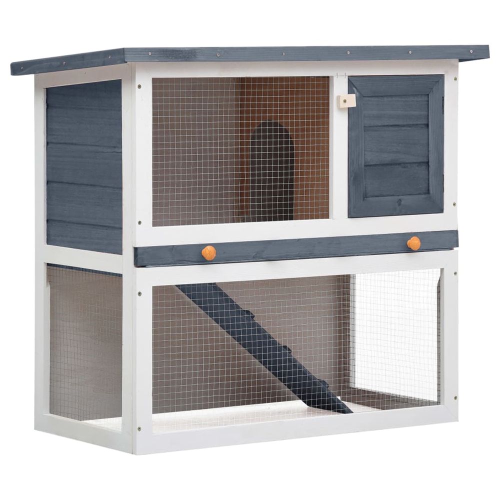 Clapier d'extÃ©rieur 1 porte Gris Bois