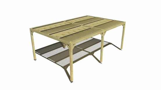 Pergola bois • 6m x 4m • indépendante • sens largeur • lames orientables bioclimatiques incluses • livraison comprise