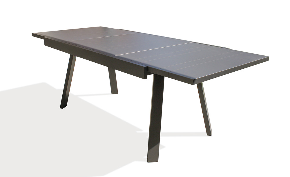 Table STOCKHOLM 150/225X96cm alu - ANTHRACITE