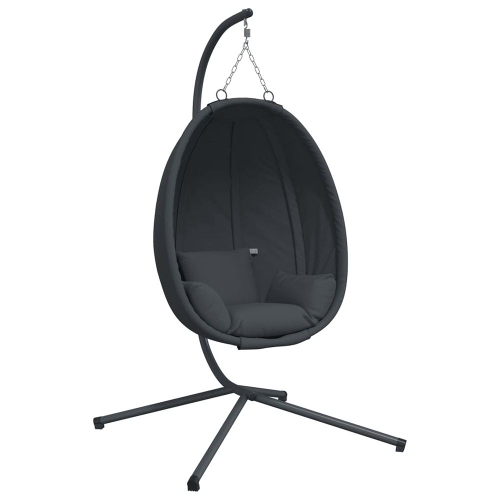 Fauteuil suspendu avec support en tissu anthracite et acier