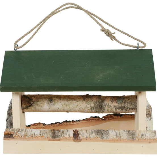 Mangeoire en bois xl 19 x 37 h 20 cm pour oiseaux
