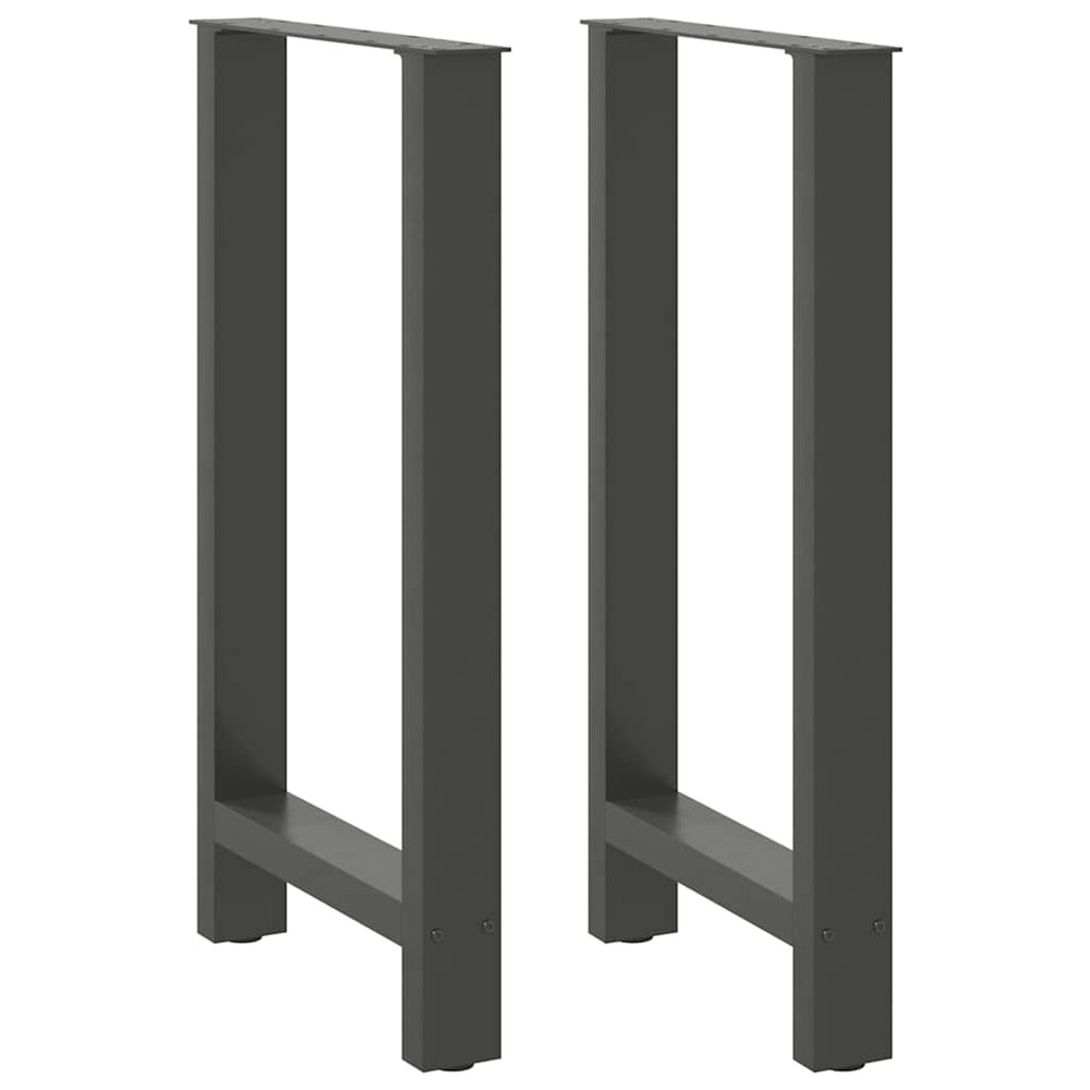 Pieds de table de bar anthracite 2 pièces 40 x (90-91) cm acier