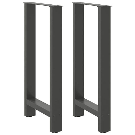 Pieds de table de bar anthracite 2 pièces 40 x (90-91) cm acier