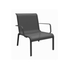 Lot de 2 fauteuils de jardin lounge cauro graphite/gris empilables - alu/toile tpep