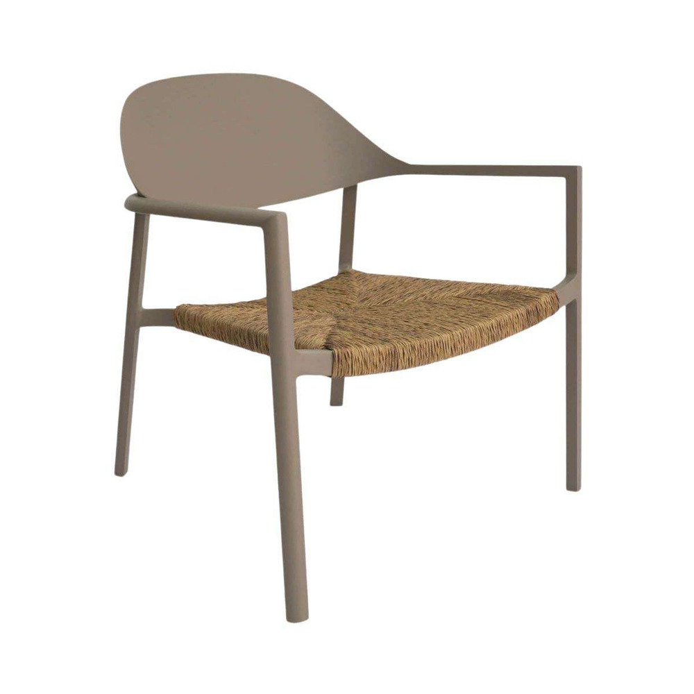 Fauteuil de jardin lounge en aluminium et résine bage sable, beige
