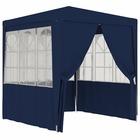 Tente de réception avec parois latérales 2,5x2,5 m bleu 90 g/m²