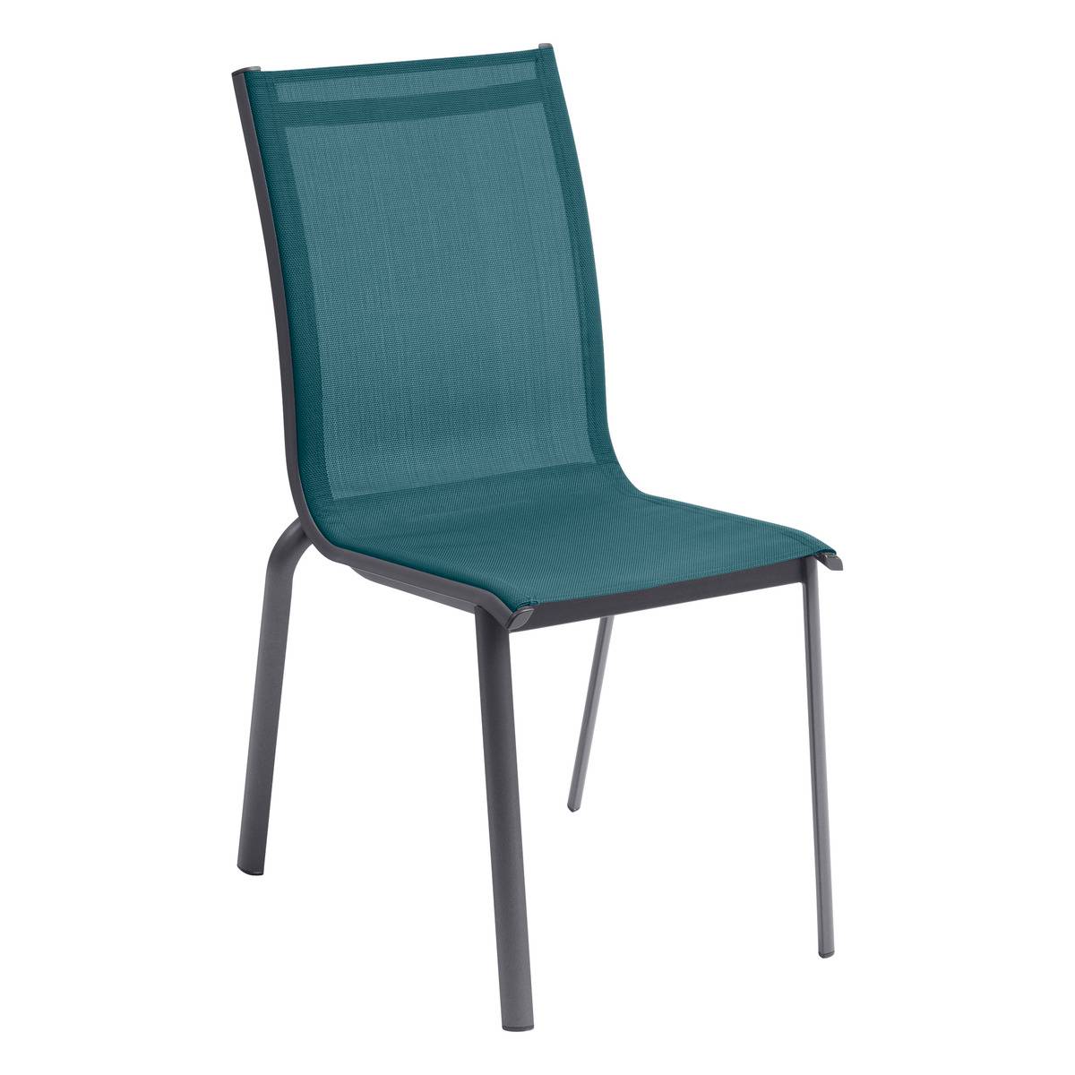 Chaise de jardin empilable axant bleu canard & graphite