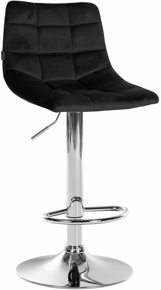 Tabouret de bar jerry velours chrome