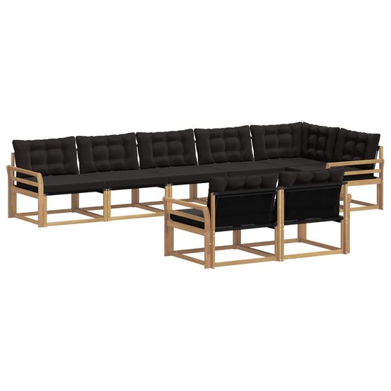 Ensemble de canapés d'extérieur 8 pc blanc et noir