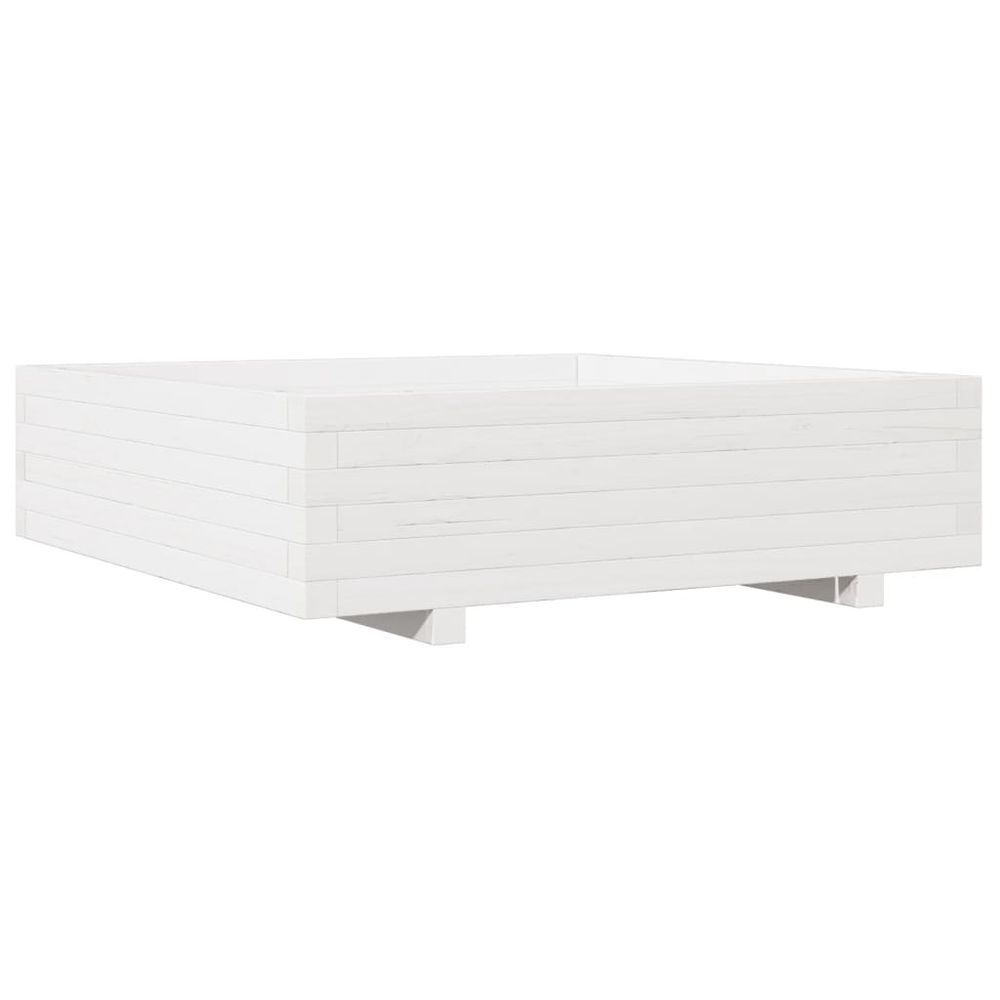 Jardinière blanc 90x90x26,5 cm bois de pin massif