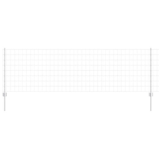 Clôture avec poteau argenté 0,8 x 25 m acier