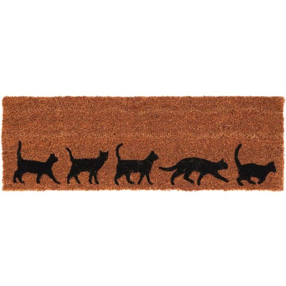Paillasson en fibres de coco evolution 75 x 25 cm chats