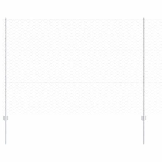 Clôture et poteau argent 1,5 x 50 m acier