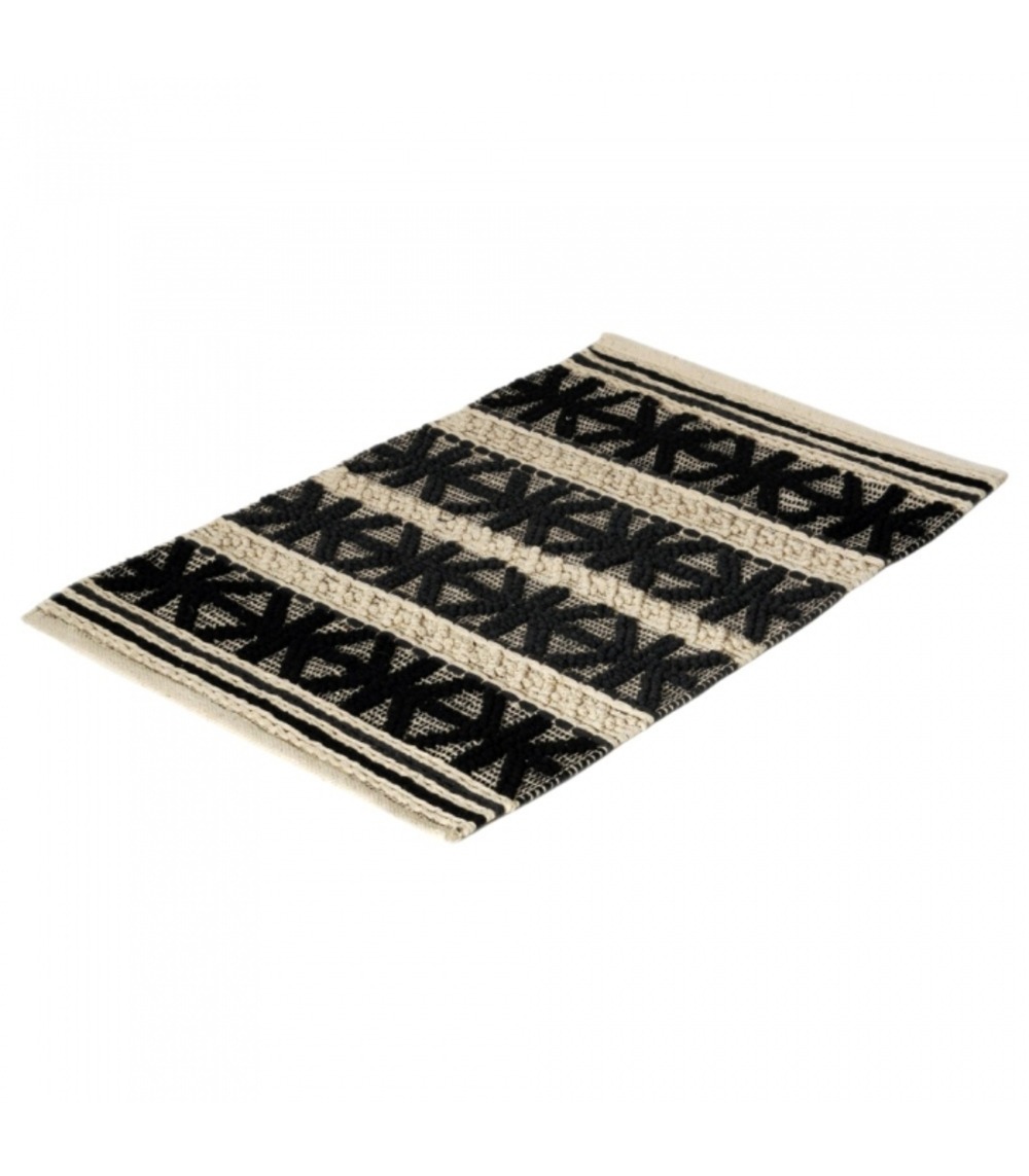 Tapis ethnique rectangulaire en coton, beige, 60x90cm - atout ciel 69010