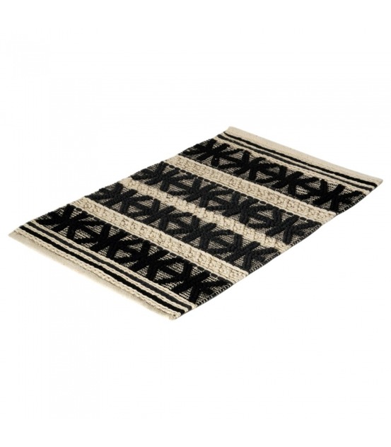 Tapis ethnique rectangulaire en coton, beige, 60x90cm - atout ciel 69010