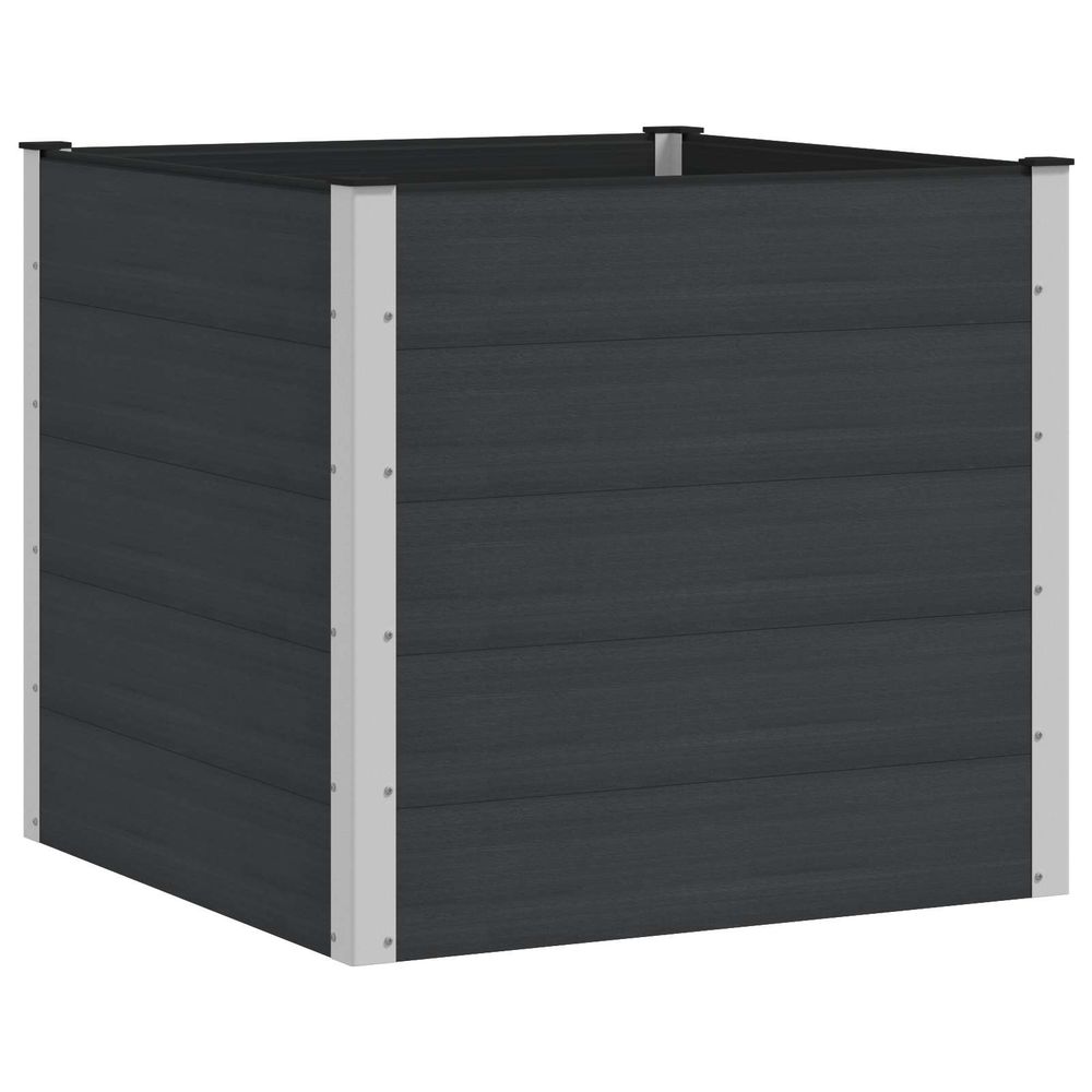 Jardinière surélevée noir 100 x 100 x 91 cm wpc et aluminium