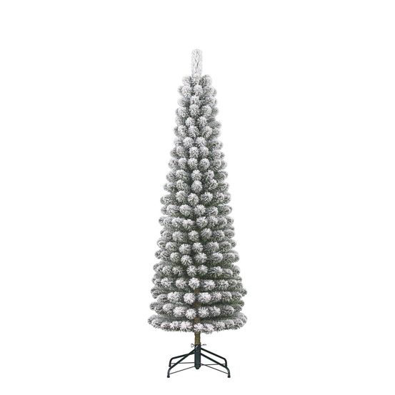 Black box arbre de noël artificiel charlton - 56x56x215 cm - pvc - neige, vert