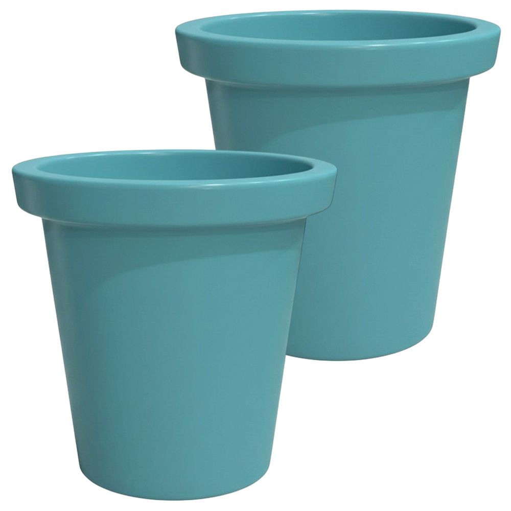 Pot de fleurs rond xxl delight 420l- lot de 2 - plast'up rotomoulage