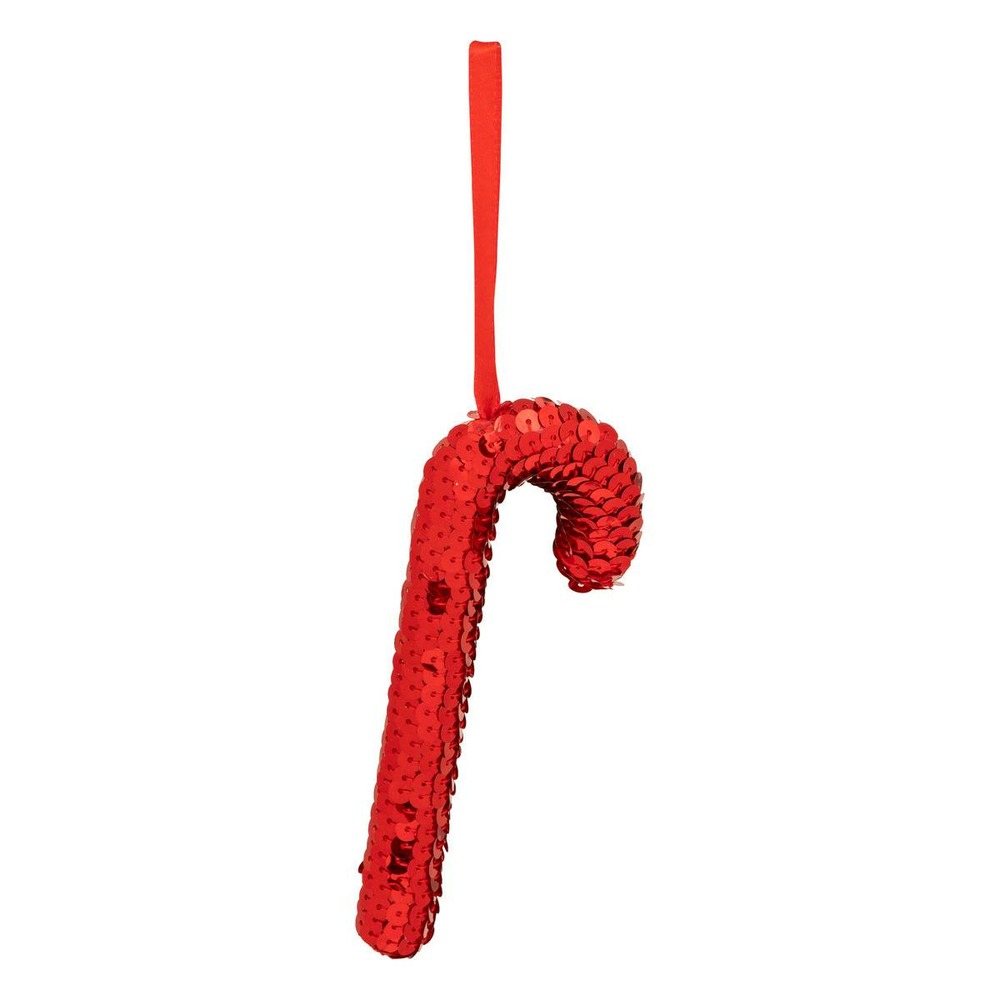 Sujet sucre d'orge sequins polystyrène h.15cm rouge