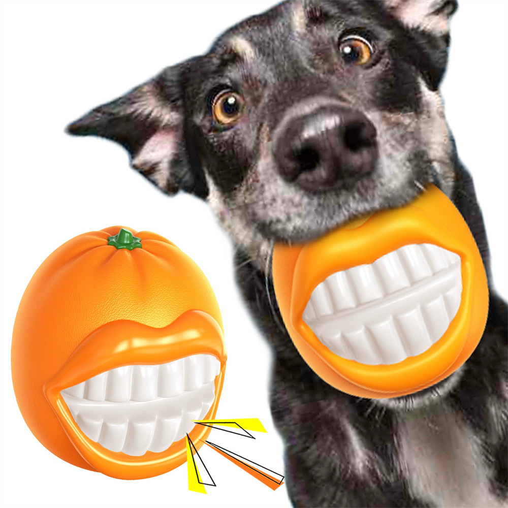 Dtopbuyage balle orange amusante pour chiens