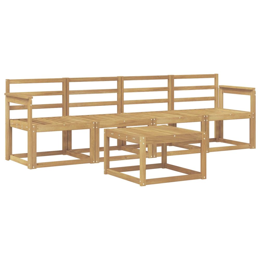 Ensemble de canapés d'extérieur 5 pc blanc bois d'acacia massif