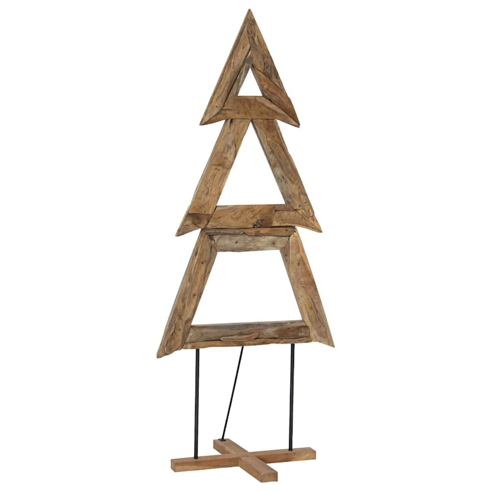 Sapin de noël avec support marron 180 cm bois de teck solide