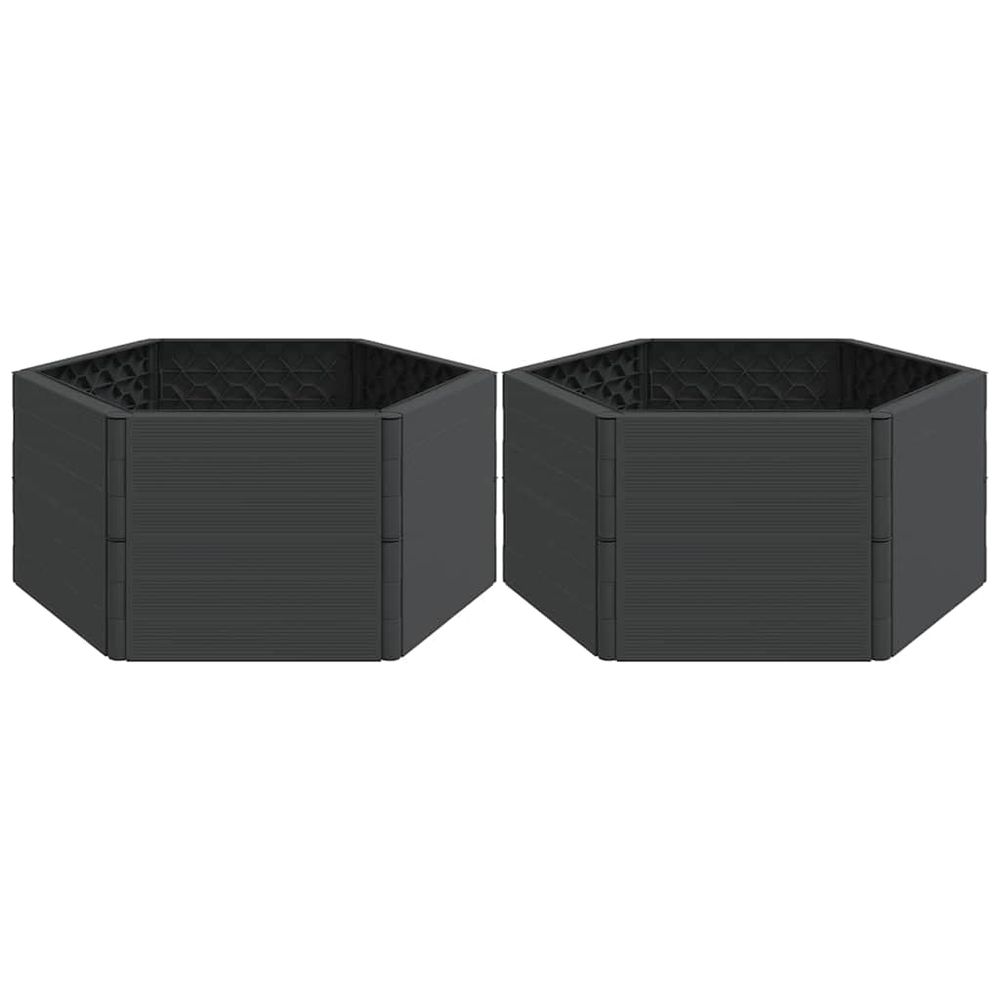 Jardinières de jardin 2 pcs anthracite pp