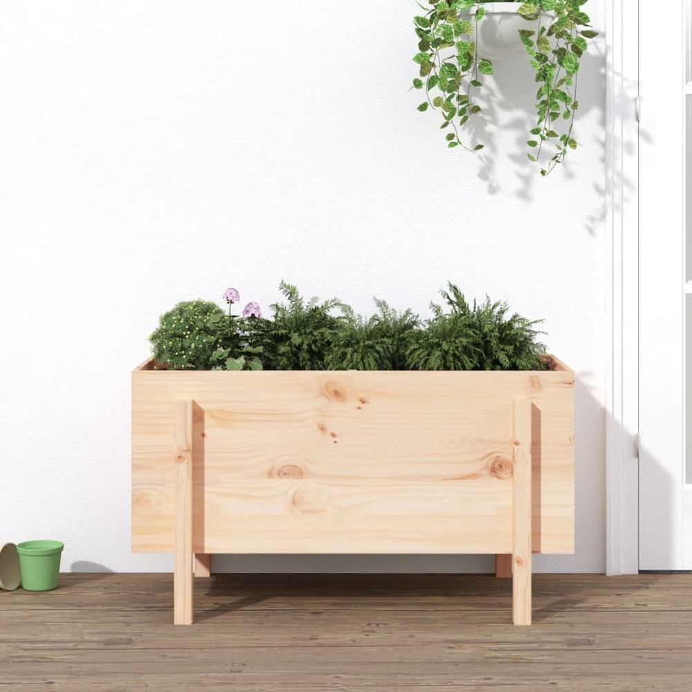 Carré potager surélevé bois de pin massif jardin 101x50x57 cm