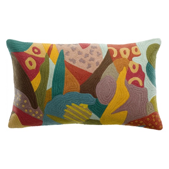 Coussin brodé izel mineral 30 x 50 cm