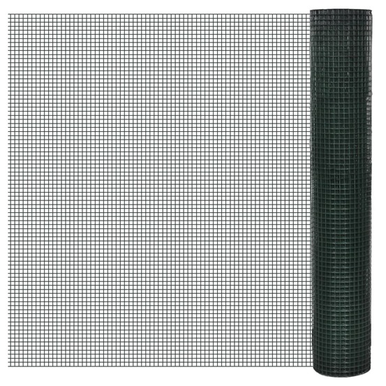 Grillage acier galvanisé et revêtement en pvc 25 x 1 m vert