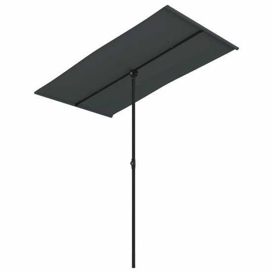 Parasol de jardin avec mât en aluminium 180x110 cm noir