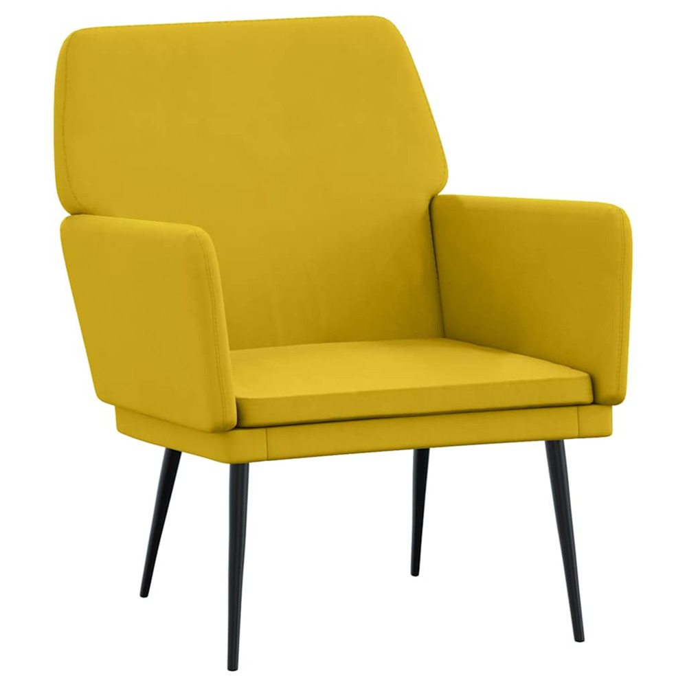Fauteuil jaune 62x79x79 cm velours
