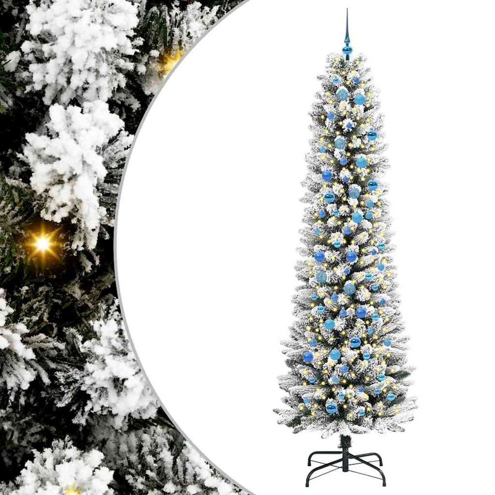Sapin de noël artificiel blanc 240 cm pvc, métal et plastique