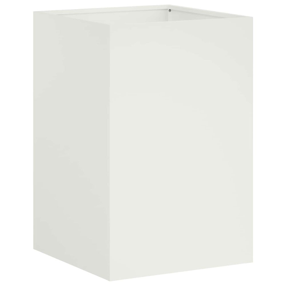 Cache-pot de jardin blanc 40 x 40 x 60 cm acier laminé à froid