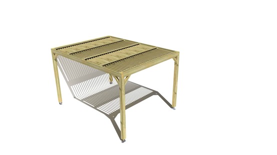 Pergola bois • 3m x 4m • adossée • sens largeur • lames orientables bioclimatiques incluses • livraison comprise