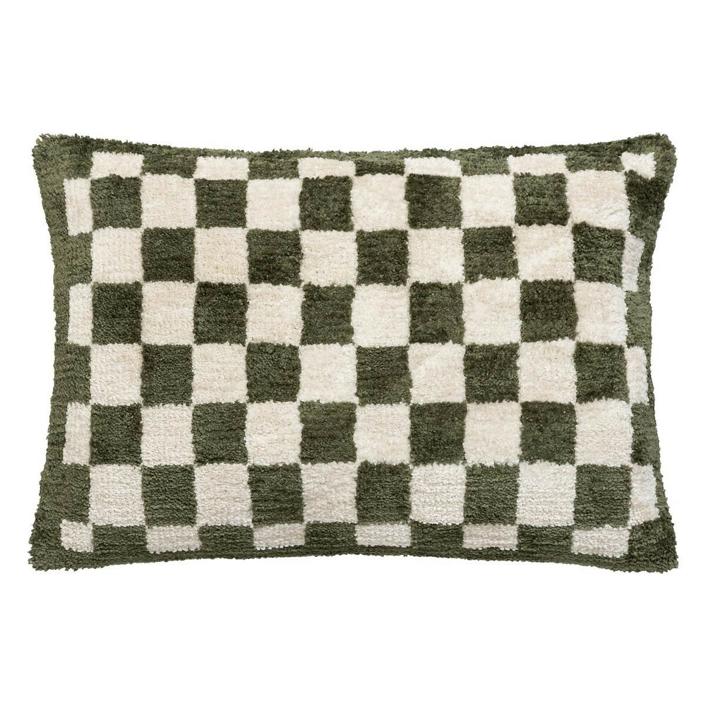 Coussin tufté damier 