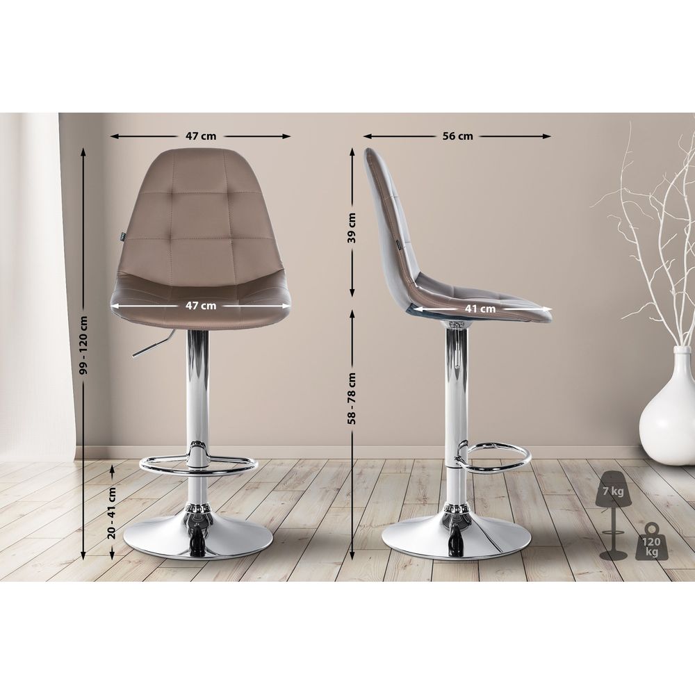Tabouret de bar elmore simili cuir c