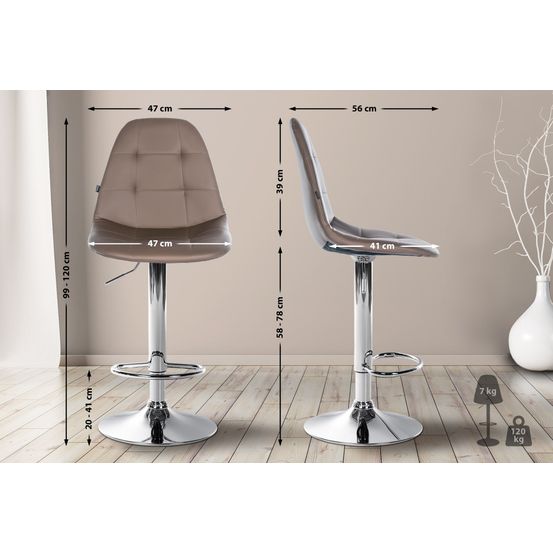 Tabouret de bar elmore simili cuir c