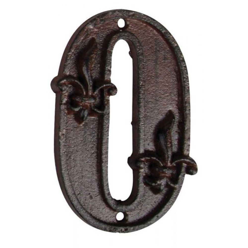 Numéro de maison en fonte chiffre 0