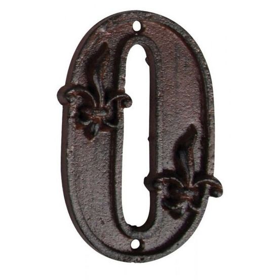 Numéro de maison en fonte chiffre 0