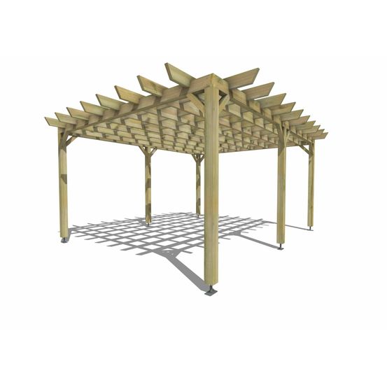 Pergola bois • 5m x 4m • indépendante • style retro • livraison comprise