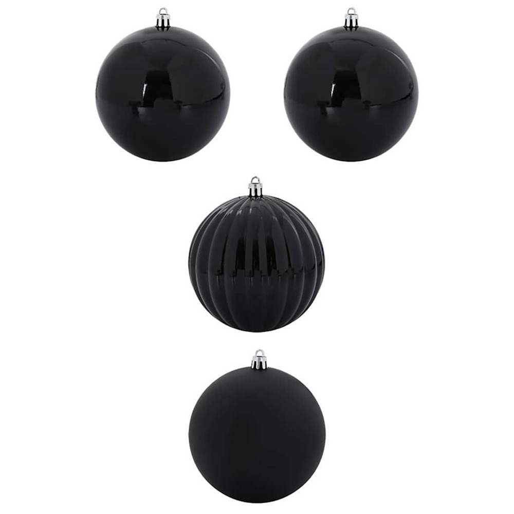 Ensemble de boules de noël 4 pcs noir plastique