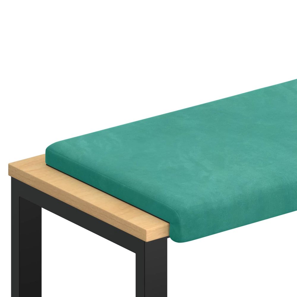 Coussin de banc velours turquoise profondeur 35 cm
