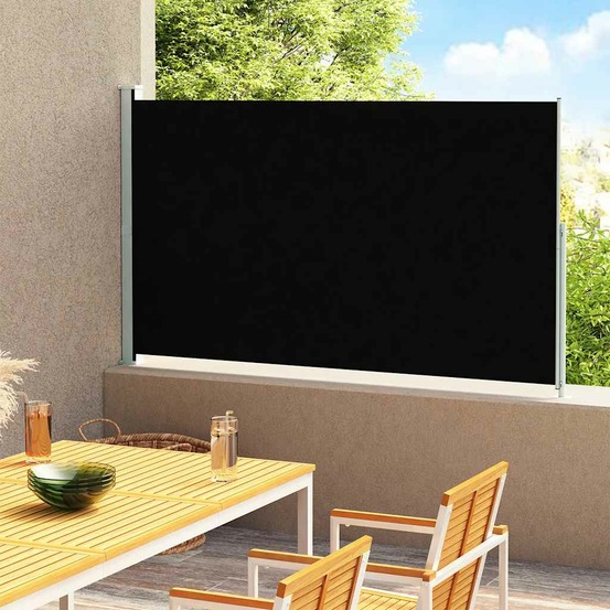 Auvent latéral rétractable de patio 220x300 cm noir