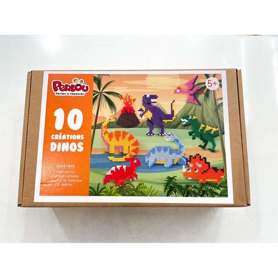 Kit 10 creations dino 3000 perles a repasser perlou