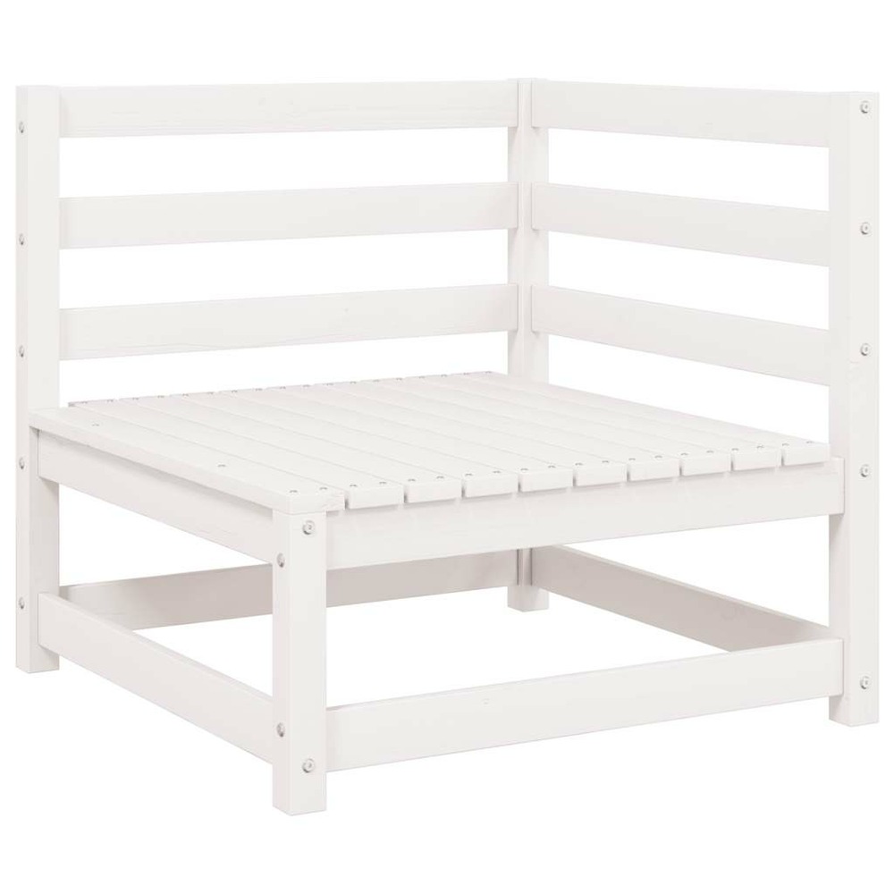 Salon de jardin 2 pcs avec coussins blanc bois de pin massif