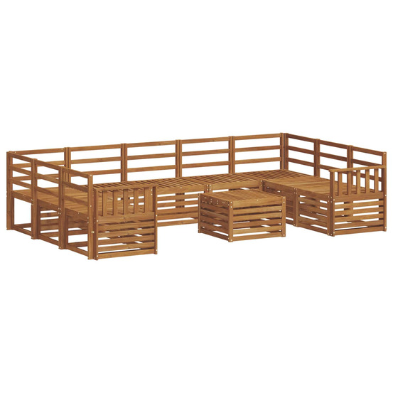 Ensembles de canapés 10 pcs naturel bois d'acacia massif